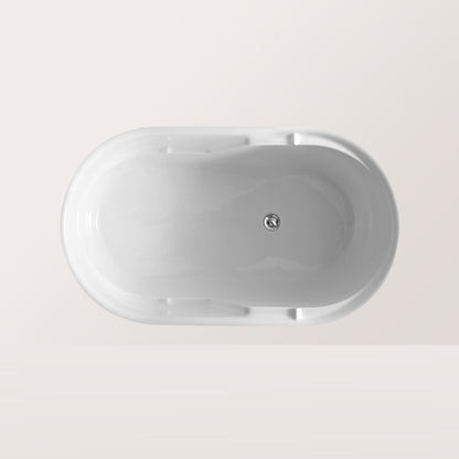 Modern Acrylic Bathtub Freestanding Soaking Tub , 27.56-inch Wide Overflow Hole Not Included Clearhalo 'Bathroom Remodel & Bathroom Fixtures' 'Bathtubs' 'Home Improvement' 'home_improvement' 'home_improvement_bathtubs' 'Showers & Bathtubs' 6889985