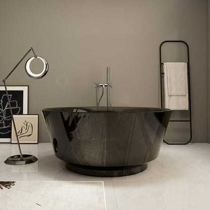 Modern Soaking Bathtub Antique Finish Round Freestanding Bath Tub Black Clearhalo 'Bathroom Remodel & Bathroom Fixtures' 'Bathtubs' 'Home Improvement' 'home_improvement' 'home_improvement_bathtubs' 'Showers & Bathtubs' 6890024