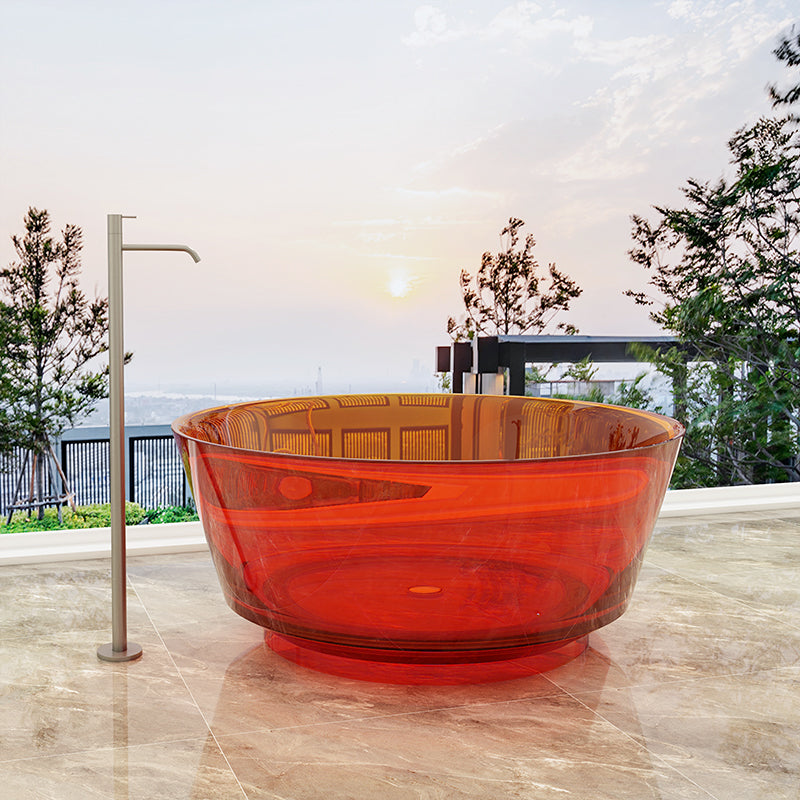 Modern Soaking Bathtub Antique Finish Round Freestanding Bath Tub Clearhalo 'Bathroom Remodel & Bathroom Fixtures' 'Bathtubs' 'Home Improvement' 'home_improvement' 'home_improvement_bathtubs' 'Showers & Bathtubs' 6890025