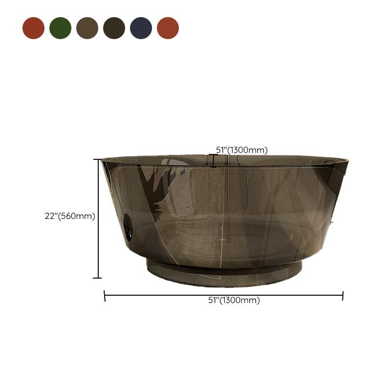 Modern Soaking Bathtub Antique Finish Round Freestanding Bath Tub Clearhalo 'Bathroom Remodel & Bathroom Fixtures' 'Bathtubs' 'Home Improvement' 'home_improvement' 'home_improvement_bathtubs' 'Showers & Bathtubs' 6890032