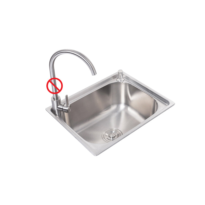 Scratchproof Kitchen Sink Stainless Steel 1 Holes Drop-In Kitchen Sink Only Stainless Steel 304 24"L x 18"W x 8"H Clearhalo 'Home Improvement' 'home_improvement' 'home_improvement_kitchen_sinks' 'Kitchen Remodel & Kitchen Fixtures' 'Kitchen Sinks & Faucet Components' 'Kitchen Sinks' 'kitchen_sinks' 6890244