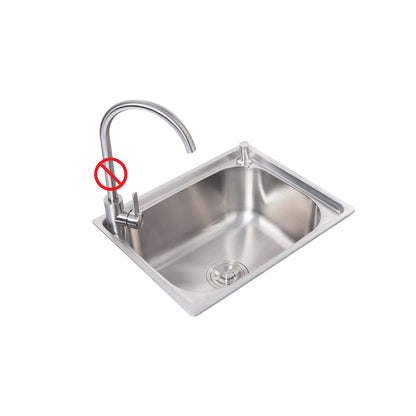 Scratchproof Kitchen Sink Stainless Steel 1 Holes Drop-In Kitchen Sink Only Stainless Steel 304 24"L x 18"W x 8"H Clearhalo 'Home Improvement' 'home_improvement' 'home_improvement_kitchen_sinks' 'Kitchen Remodel & Kitchen Fixtures' 'Kitchen Sinks & Faucet Components' 'Kitchen Sinks' 'kitchen_sinks' 6890244