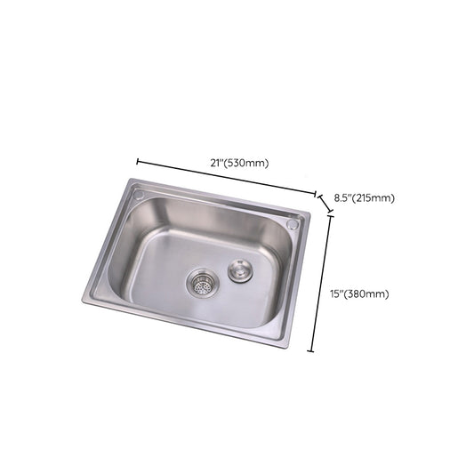 Scratchproof Kitchen Sink Stainless Steel 1 Holes Drop-In Kitchen Sink Only Clearhalo 'Home Improvement' 'home_improvement' 'home_improvement_kitchen_sinks' 'Kitchen Remodel & Kitchen Fixtures' 'Kitchen Sinks & Faucet Components' 'Kitchen Sinks' 'kitchen_sinks' 6890258