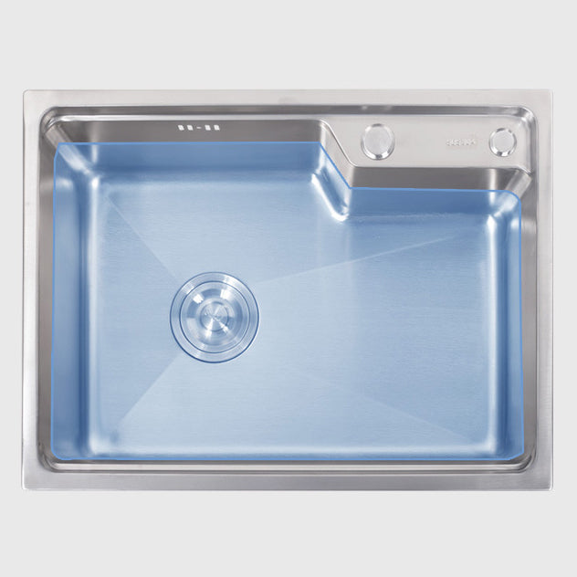 Stainless Steel Kitchen Sink 1 Holes Drop-In Noise-cancelling Design Kitchen Sink Clearhalo 'Home Improvement' 'home_improvement' 'home_improvement_kitchen_sinks' 'Kitchen Remodel & Kitchen Fixtures' 'Kitchen Sinks & Faucet Components' 'Kitchen Sinks' 'kitchen_sinks' 6890265