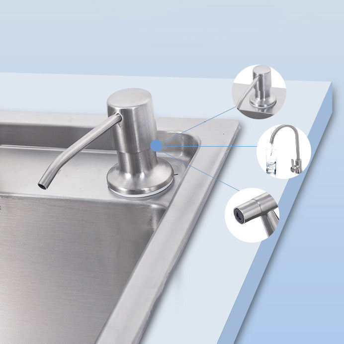 Stainless Steel Kitchen Sink 1 Holes Drop-In Noise-cancelling Design Kitchen Sink Clearhalo 'Home Improvement' 'home_improvement' 'home_improvement_kitchen_sinks' 'Kitchen Remodel & Kitchen Fixtures' 'Kitchen Sinks & Faucet Components' 'Kitchen Sinks' 'kitchen_sinks' 6890270