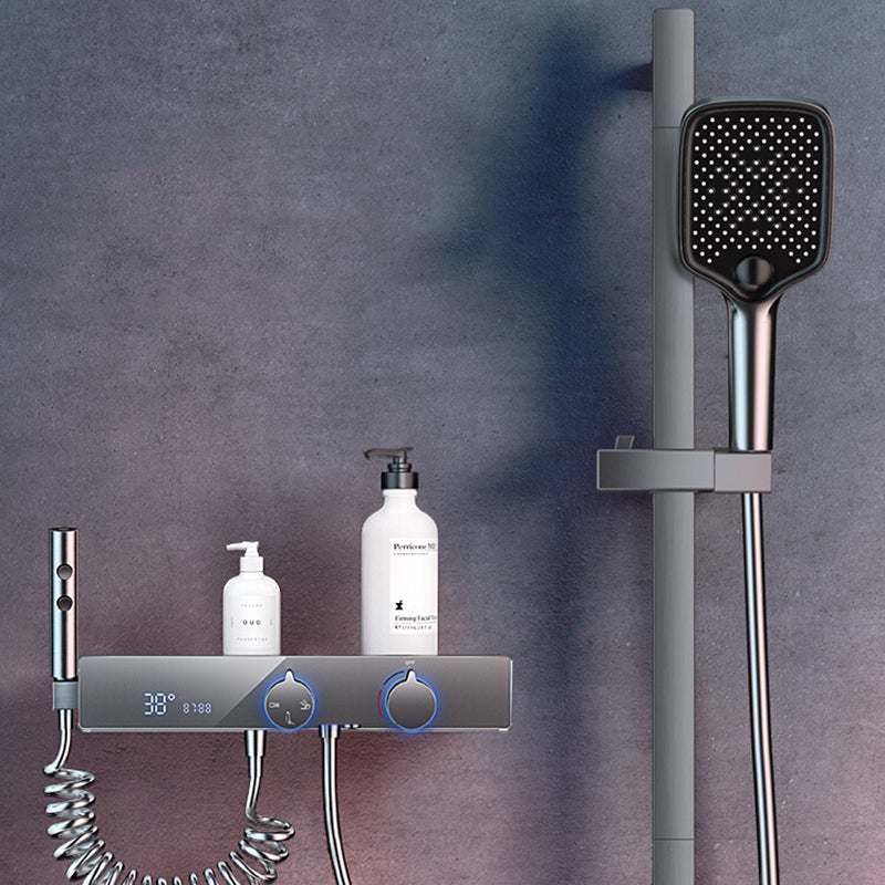 Shower System Rain Shower Head Massage/Jet Handheld Shower Trim Clearhalo 'Bathroom Remodel & Bathroom Fixtures' 'Home Improvement' 'home_improvement' 'home_improvement_shower_faucets' 'Shower Faucets & Systems' 'shower_faucets' 'Showers & Bathtubs Plumbing' 'Showers & Bathtubs' 6890276