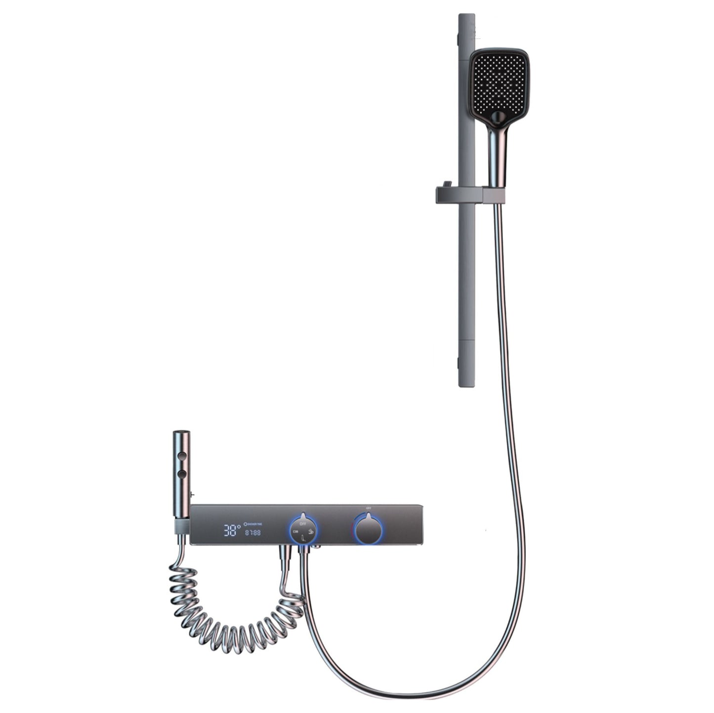 Shower System Rain Shower Head Massage/Jet Handheld Shower Trim Clearhalo 'Bathroom Remodel & Bathroom Fixtures' 'Home Improvement' 'home_improvement' 'home_improvement_shower_faucets' 'Shower Faucets & Systems' 'shower_faucets' 'Showers & Bathtubs Plumbing' 'Showers & Bathtubs' 6890285