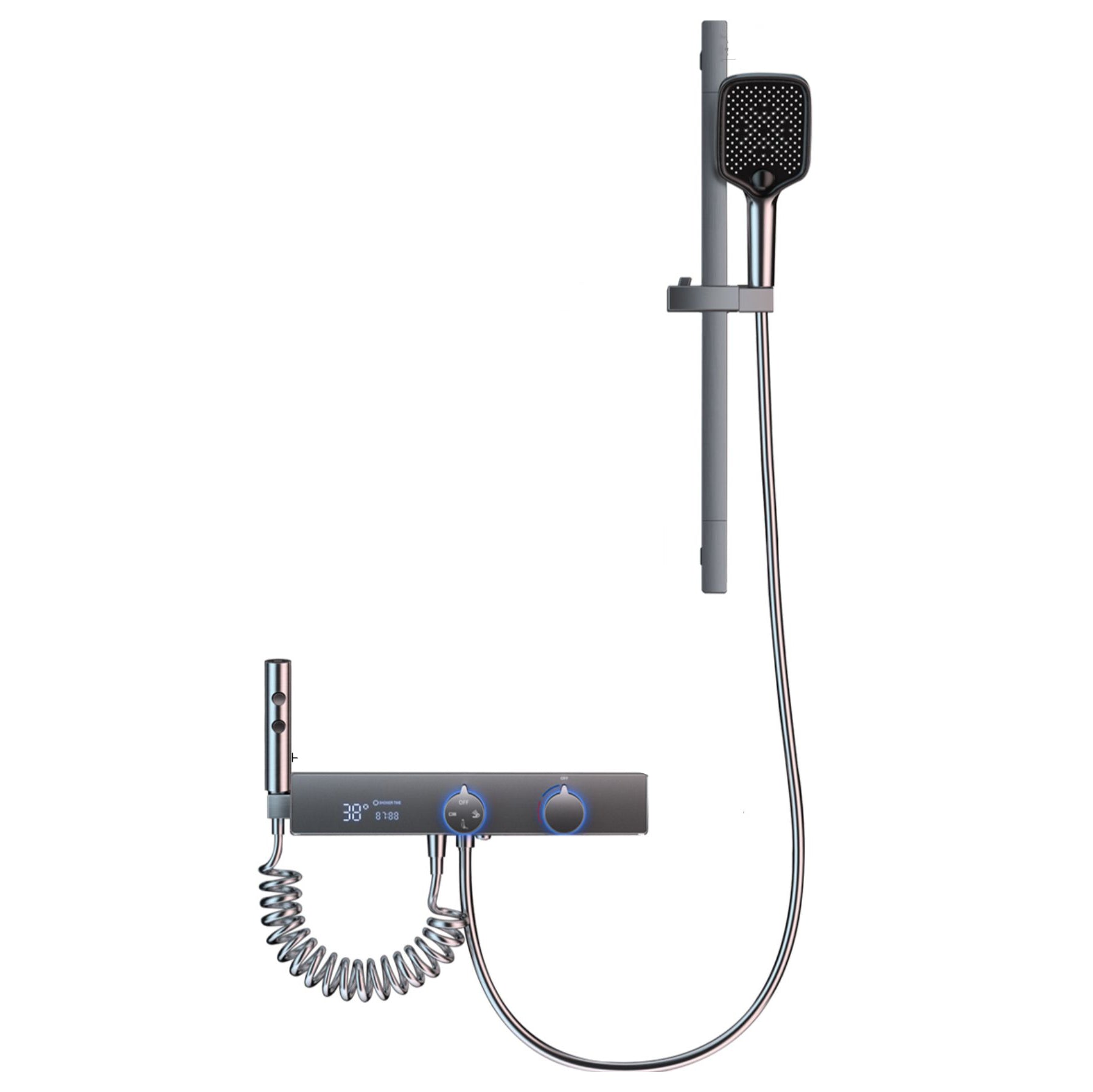 Shower System Rain Shower Head Massage/Jet Handheld Shower Trim Clearhalo 'Bathroom Remodel & Bathroom Fixtures' 'Home Improvement' 'home_improvement' 'home_improvement_shower_faucets' 'Shower Faucets & Systems' 'shower_faucets' 'Showers & Bathtubs Plumbing' 'Showers & Bathtubs' 6890285