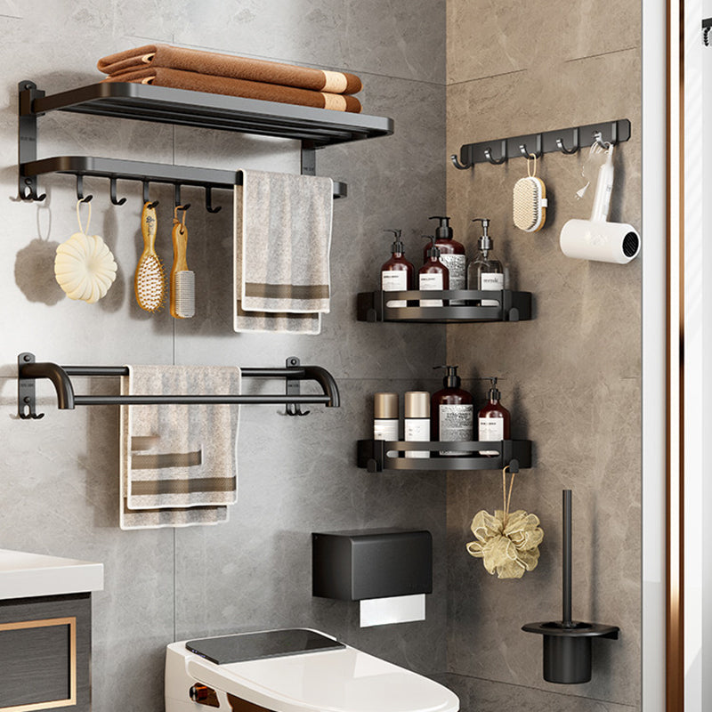 Matte Black Bathroom Hardware Set Modern Bathroom Accessories Hardware Set Clearhalo 'Bathroom Hardware Sets' 'Bathroom Hardware' 'Bathroom Remodel & Bathroom Fixtures' 'bathroom_hardware_sets' 'Home Improvement' 'home_improvement' 'home_improvement_bathroom_hardware_sets' 6893101