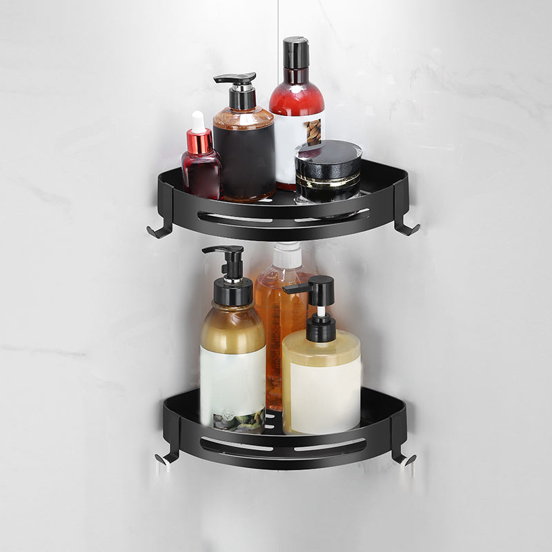 Matte Black Bathroom Hardware Set Modern Bathroom Accessories Hardware Set Triangular Bath Shelf Clearhalo 'Bathroom Hardware Sets' 'Bathroom Hardware' 'Bathroom Remodel & Bathroom Fixtures' 'bathroom_hardware_sets' 'Home Improvement' 'home_improvement' 'home_improvement_bathroom_hardware_sets' 6893102