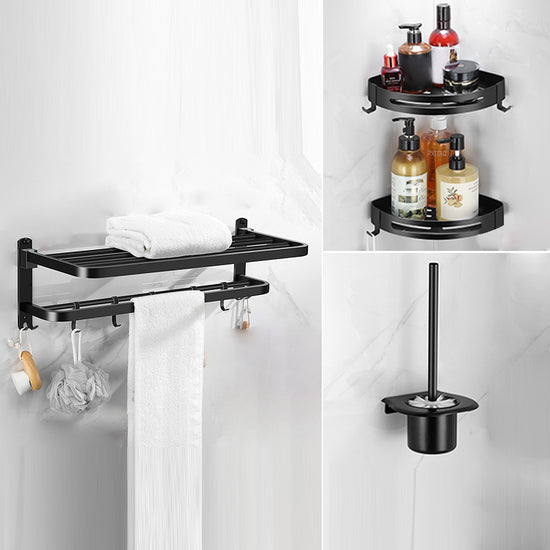 Matte Black Bathroom Hardware Set Modern Bathroom Accessories Hardware Set - Clearhalo