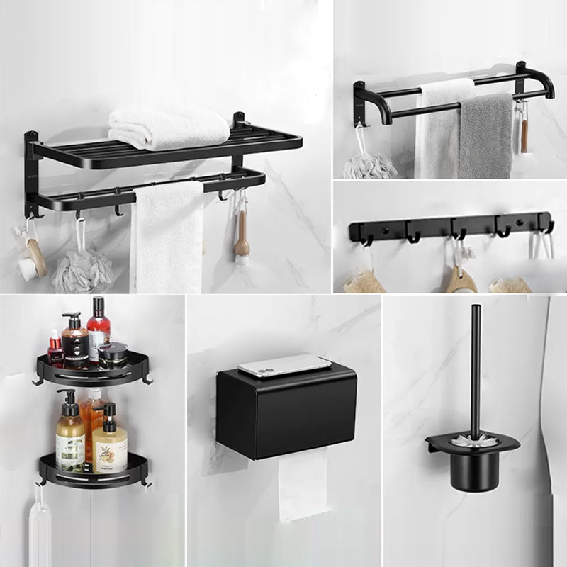 Matte Black Bathroom Hardware Set Modern Bathroom Accessories Hardware Set 7-Piece Set Clearhalo 'Bathroom Hardware Sets' 'Bathroom Hardware' 'Bathroom Remodel & Bathroom Fixtures' 'bathroom_hardware_sets' 'Home Improvement' 'home_improvement' 'home_improvement_bathroom_hardware_sets' 6893114
