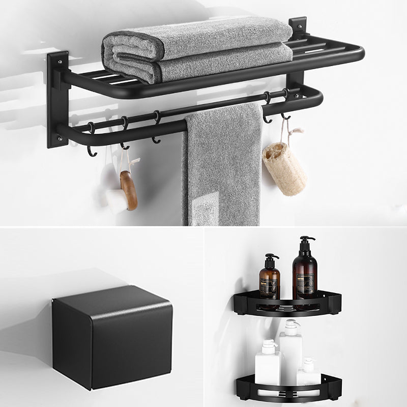 Matte Black Bathroom Hardware Set Modern Bathroom Accessory as Individual or as A Set 4-Piece Set (Toilet Paper Holder) Clearhalo 'Bathroom Hardware Sets' 'Bathroom Hardware' 'Bathroom Remodel & Bathroom Fixtures' 'bathroom_hardware_sets' 'Home Improvement' 'home_improvement' 'home_improvement_bathroom_hardware_sets' 6893136