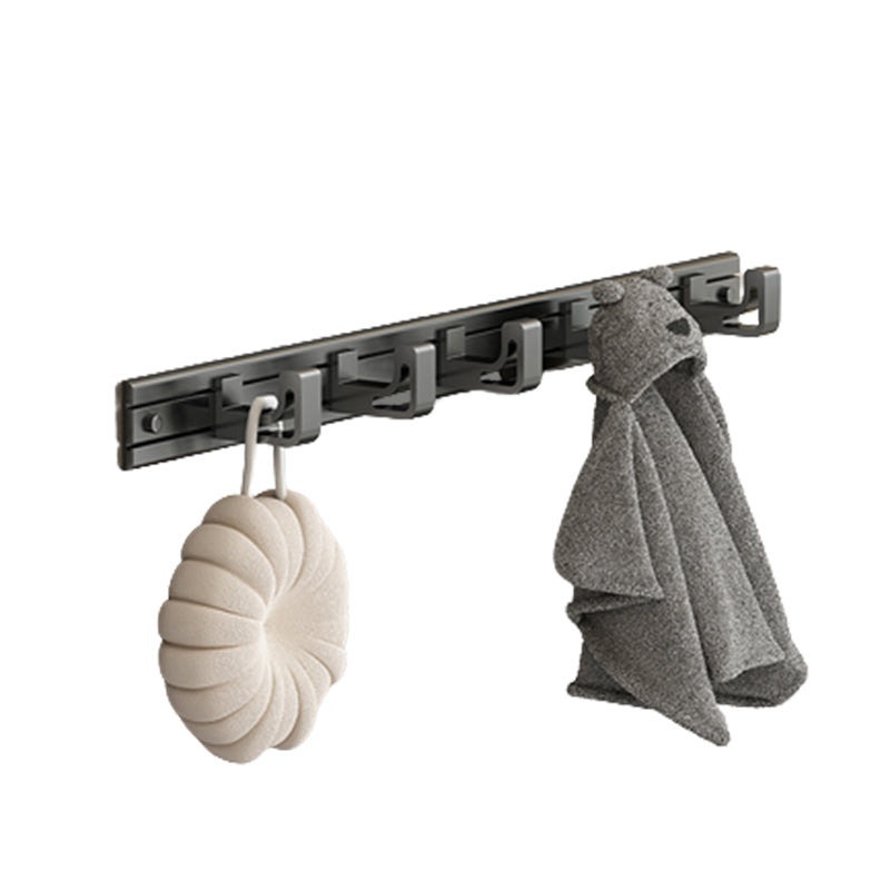 Modernism Aluminum Bathroom Hardware Set Gray Metal Bathroom Set with Towel Bar/Bath Shelf Clearhalo 'Bathroom Hardware Sets' 'Bathroom Hardware' 'Bathroom Remodel & Bathroom Fixtures' 'bathroom_hardware_sets' 'Home Improvement' 'home_improvement' 'home_improvement_bathroom_hardware_sets' 6893156