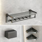 Modernism Aluminum Bathroom Hardware Set Gray Metal Bathroom Set with Towel Bar/Bath Shelf 4-Piece Set (Toilet Paper Holder) Clearhalo 'Bathroom Hardware Sets' 'Bathroom Hardware' 'Bathroom Remodel & Bathroom Fixtures' 'bathroom_hardware_sets' 'Home Improvement' 'home_improvement' 'home_improvement_bathroom_hardware_sets' 6893166