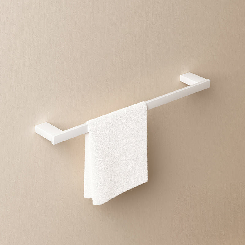 Modern White Bathroom Accessory Set Stainless Steel Bath Hardware Set Towel Bar (Single Rod) Clearhalo 'Bathroom Hardware Sets' 'Bathroom Hardware' 'Bathroom Remodel & Bathroom Fixtures' 'bathroom_hardware_sets' 'Home Improvement' 'home_improvement' 'home_improvement_bathroom_hardware_sets' 6893189