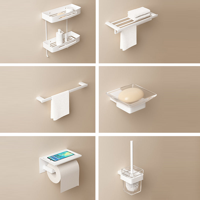 Modern White Bathroom Accessory Set Stainless Steel Bath Hardware Set 7-Piece Set Clearhalo 'Bathroom Hardware Sets' 'Bathroom Hardware' 'Bathroom Remodel & Bathroom Fixtures' 'bathroom_hardware_sets' 'Home Improvement' 'home_improvement' 'home_improvement_bathroom_hardware_sets' 6893193