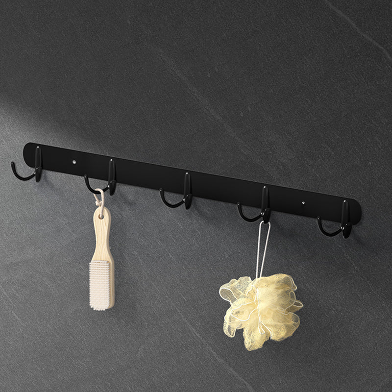 Black Modern Bathroom Accessory Set Stainless Bathroom Hardware Towel Robe Hook Clearhalo 'Bathroom Hardware Sets' 'Bathroom Hardware' 'Bathroom Remodel & Bathroom Fixtures' 'bathroom_hardware_sets' 'Home Improvement' 'home_improvement' 'home_improvement_bathroom_hardware_sets' 6893201