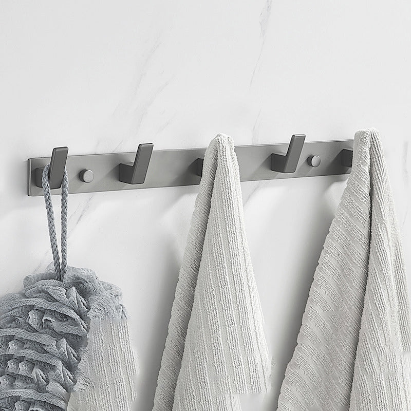 Modern Chrome Bathroom Accessory Set Aluminum Bath Hardware Set Towel Robe Hook Clearhalo 'Bathroom Hardware Sets' 'Bathroom Hardware' 'Bathroom Remodel & Bathroom Fixtures' 'bathroom_hardware_sets' 'Home Improvement' 'home_improvement' 'home_improvement_bathroom_hardware_sets' 6893253