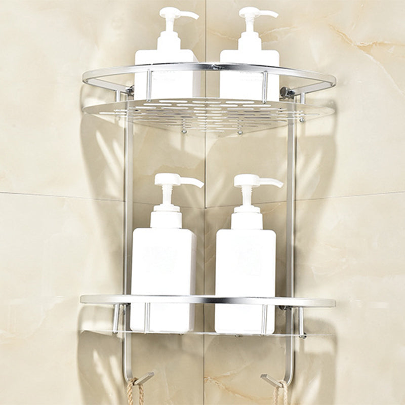 Modern Stainless Steel Paper Holder Bath Shelf Bathroom Accessory Kit Double Layer Triangle Bath Shelves Clearhalo 'Bathroom Hardware Sets' 'Bathroom Hardware' 'Bathroom Remodel & Bathroom Fixtures' 'bathroom_hardware_sets' 'Home Improvement' 'home_improvement' 'home_improvement_bathroom_hardware_sets' 6893353