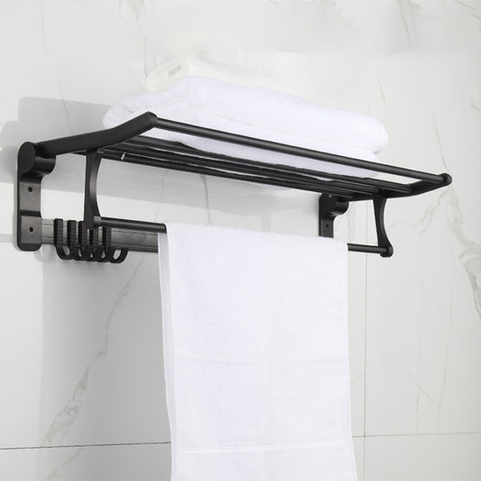 Modern Matte Black Bath Shelf Paper Holder Bathroom Accessory Kit Clearhalo 'Bathroom Hardware Sets' 'Bathroom Hardware' 'Bathroom Remodel & Bathroom Fixtures' 'bathroom_hardware_sets' 'Home Improvement' 'home_improvement' 'home_improvement_bathroom_hardware_sets' 6893370