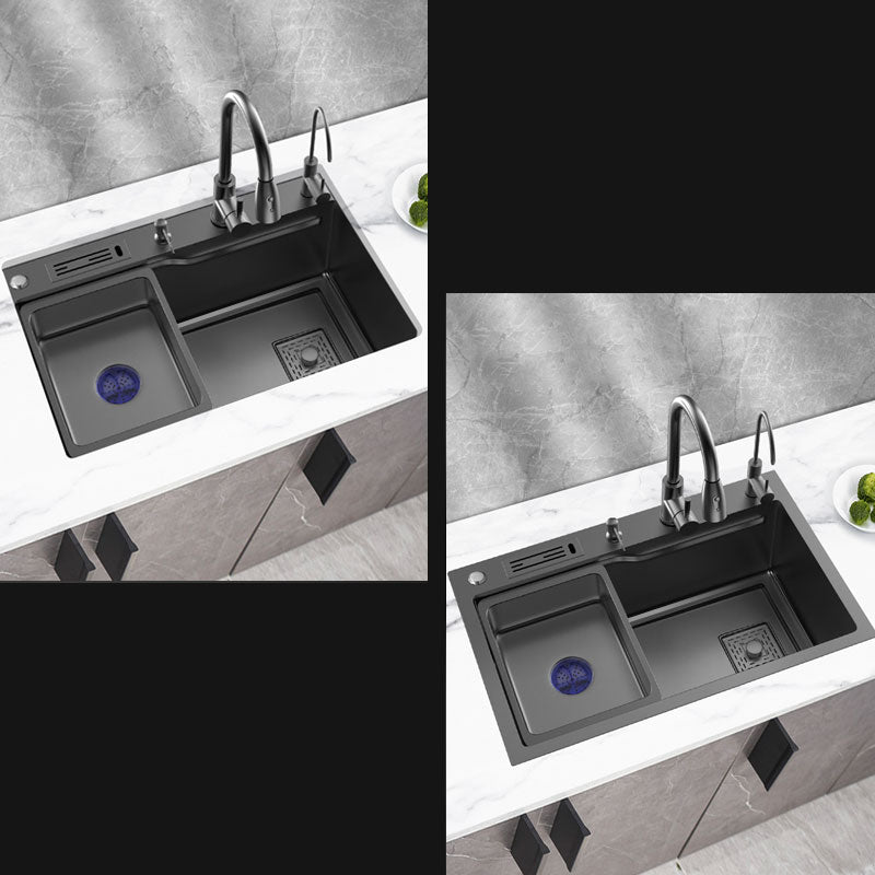 Classic Single Basin Sink Stainless Steel Faucet Sink with Soap Dispenser Clearhalo 'Home Improvement' 'home_improvement' 'home_improvement_kitchen_sinks' 'Kitchen Remodel & Kitchen Fixtures' 'Kitchen Sinks & Faucet Components' 'Kitchen Sinks' 'kitchen_sinks' 6894542