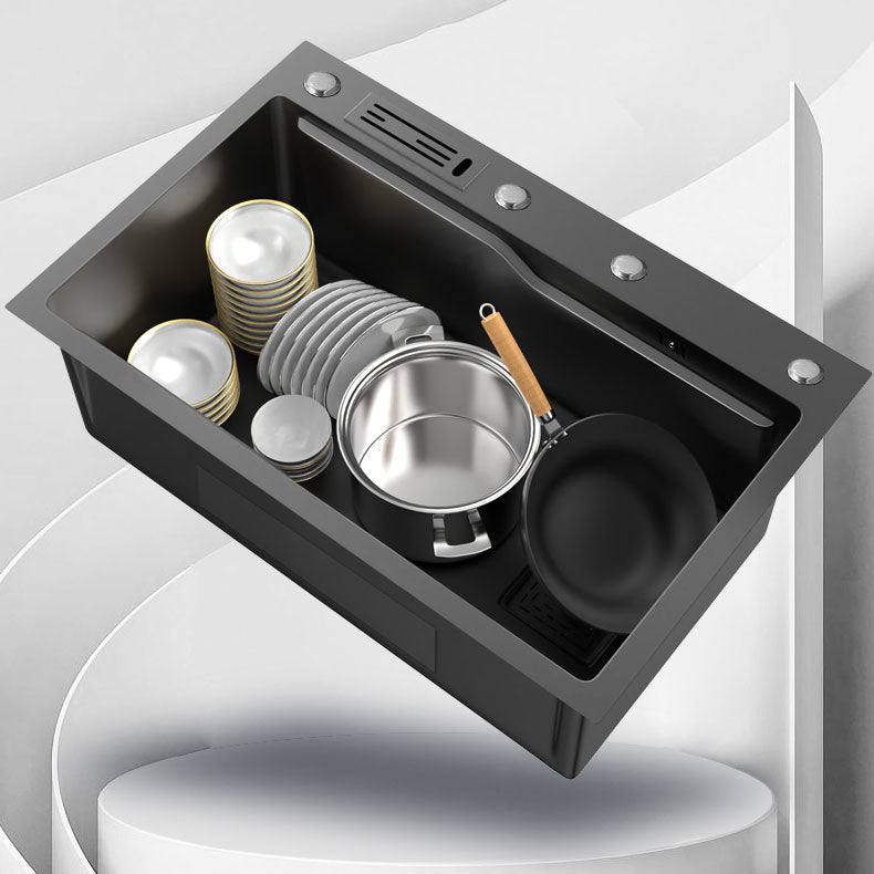 Classic Single Basin Sink Stainless Steel Faucet Sink with Soap Dispenser Clearhalo 'Home Improvement' 'home_improvement' 'home_improvement_kitchen_sinks' 'Kitchen Remodel & Kitchen Fixtures' 'Kitchen Sinks & Faucet Components' 'Kitchen Sinks' 'kitchen_sinks' 6894551