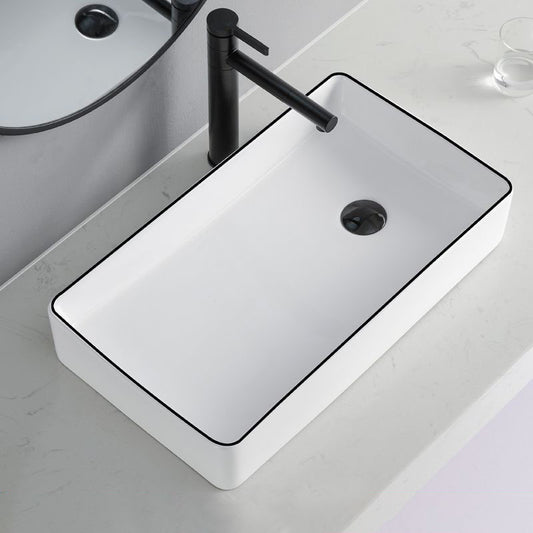 Rectangular Bathroom Sink Porcelain Trough Bathroom Sink(Not Included Faucets) Clearhalo 'Bathroom Remodel & Bathroom Fixtures' 'Bathroom Sinks & Faucet Components' 'Bathroom Sinks' 'bathroom_sink' 'Home Improvement' 'home_improvement' 'home_improvement_bathroom_sink' 6894559