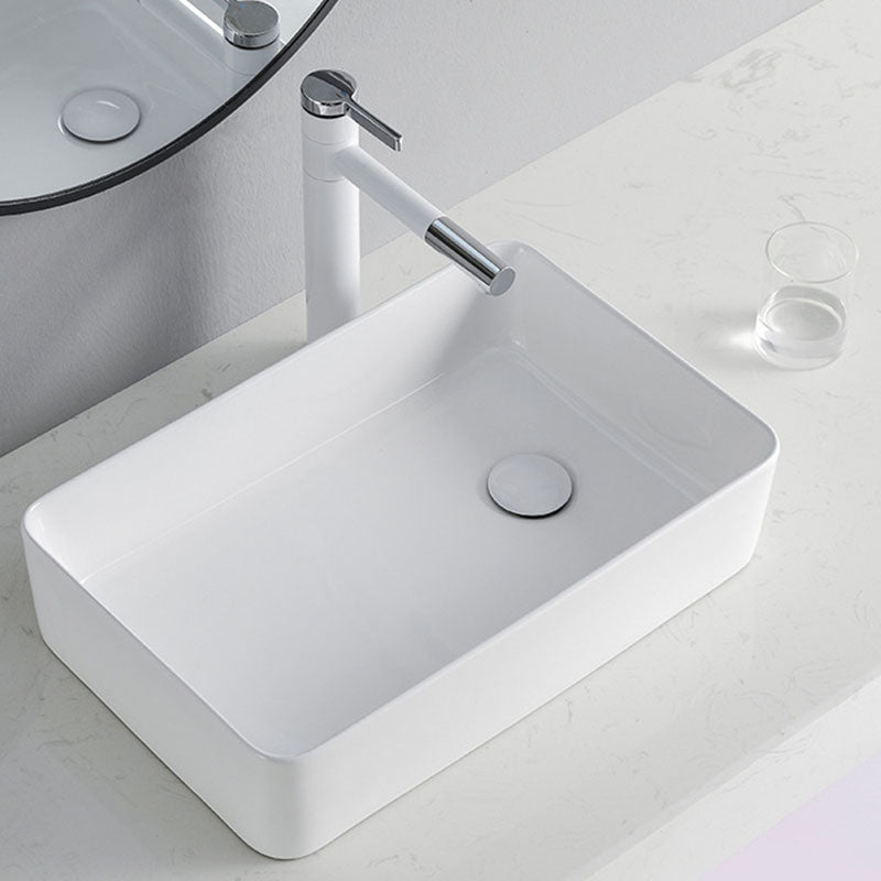 Rectangular Bathroom Sink Porcelain Trough Bathroom Sink(Not Included Faucets) Clearhalo 'Bathroom Remodel & Bathroom Fixtures' 'Bathroom Sinks & Faucet Components' 'Bathroom Sinks' 'bathroom_sink' 'Home Improvement' 'home_improvement' 'home_improvement_bathroom_sink' 6894565