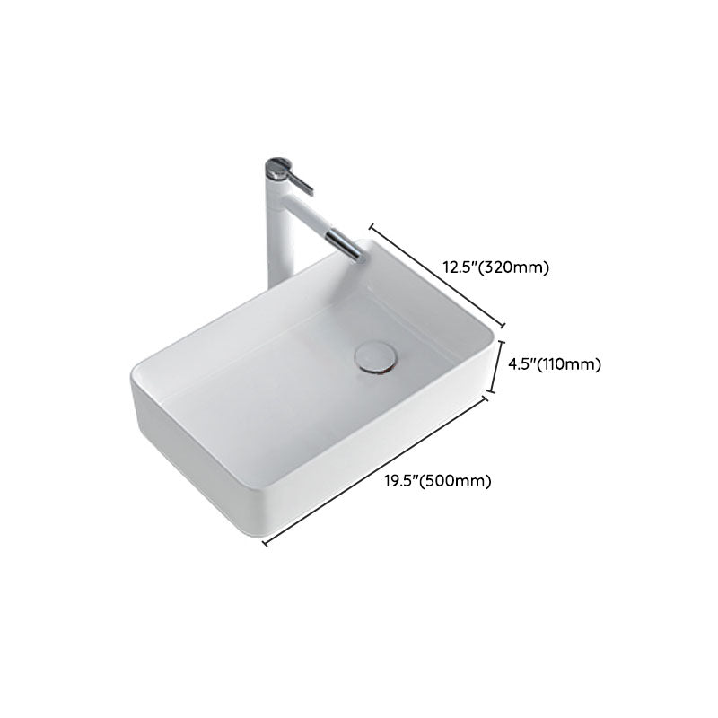 Rectangular Bathroom Sink Porcelain Trough Bathroom Sink(Not Included Faucets) Clearhalo 'Bathroom Remodel & Bathroom Fixtures' 'Bathroom Sinks & Faucet Components' 'Bathroom Sinks' 'bathroom_sink' 'Home Improvement' 'home_improvement' 'home_improvement_bathroom_sink' 6894580