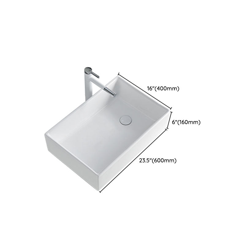 Rectangular Bathroom Sink Porcelain Trough Bathroom Sink(Not Included Faucets) Clearhalo 'Bathroom Remodel & Bathroom Fixtures' 'Bathroom Sinks & Faucet Components' 'Bathroom Sinks' 'bathroom_sink' 'Home Improvement' 'home_improvement' 'home_improvement_bathroom_sink' 6894584