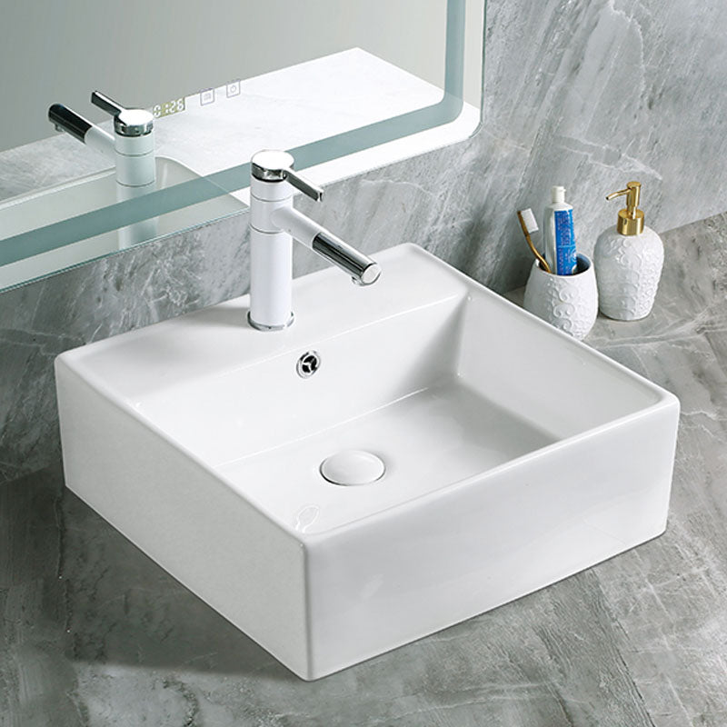 Modern Vessel Bathroom Sink Porcelain with Pop-Up Drain Vessel Sink without Faucet Clearhalo 'Bathroom Remodel & Bathroom Fixtures' 'Bathroom Sinks & Faucet Components' 'Bathroom Sinks' 'bathroom_sink' 'Home Improvement' 'home_improvement' 'home_improvement_bathroom_sink' 6894587
