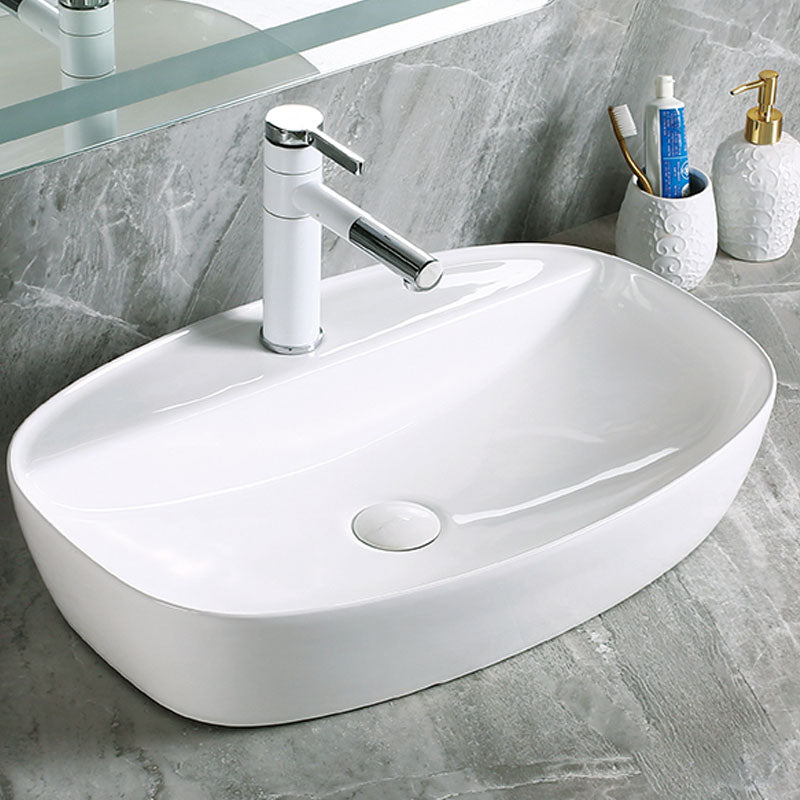 Modern Vessel Bathroom Sink Porcelain with Pop-Up Drain Vessel Sink without Faucet Clearhalo 'Bathroom Remodel & Bathroom Fixtures' 'Bathroom Sinks & Faucet Components' 'Bathroom Sinks' 'bathroom_sink' 'Home Improvement' 'home_improvement' 'home_improvement_bathroom_sink' 6894590