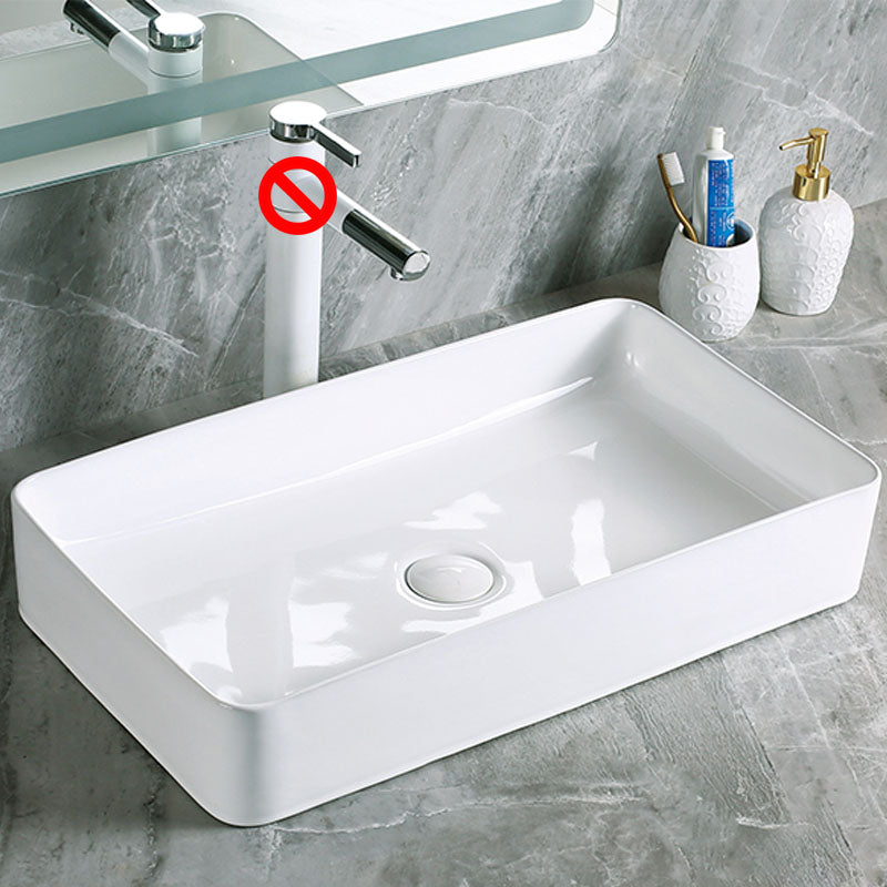 Modern Vessel Bathroom Sink Porcelain with Pop-Up Drain Vessel Sink without Faucet 20"L x 14"W x 4"H Clearhalo 'Bathroom Remodel & Bathroom Fixtures' 'Bathroom Sinks & Faucet Components' 'Bathroom Sinks' 'bathroom_sink' 'Home Improvement' 'home_improvement' 'home_improvement_bathroom_sink' 6894591