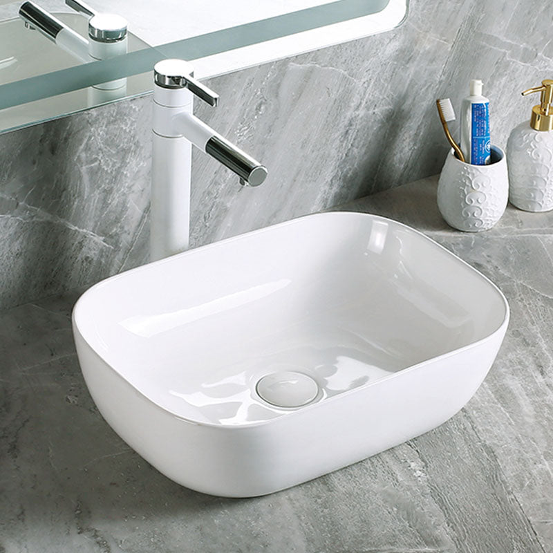 Modern Vessel Bathroom Sink Porcelain with Pop-Up Drain Vessel Sink without Faucet Clearhalo 'Bathroom Remodel & Bathroom Fixtures' 'Bathroom Sinks & Faucet Components' 'Bathroom Sinks' 'bathroom_sink' 'Home Improvement' 'home_improvement' 'home_improvement_bathroom_sink' 6894594