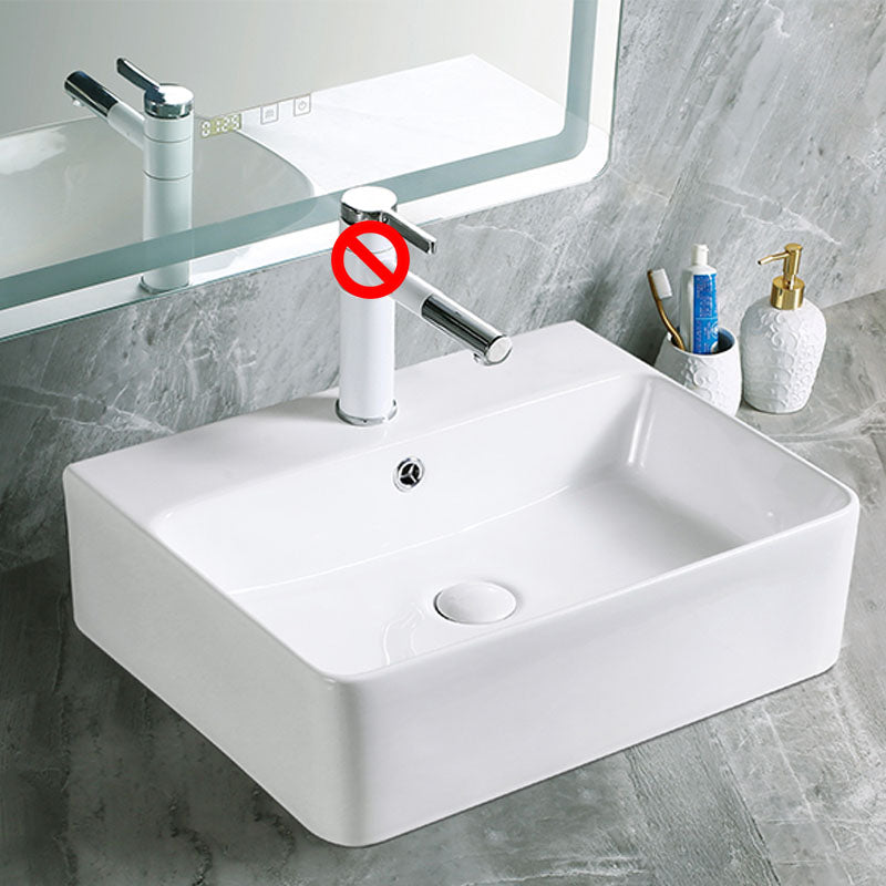 Modern Vessel Bathroom Sink Porcelain with Pop-Up Drain Vessel Sink without Faucet 15.7"L x 16.5"W x 6.1"H Clearhalo 'Bathroom Remodel & Bathroom Fixtures' 'Bathroom Sinks & Faucet Components' 'Bathroom Sinks' 'bathroom_sink' 'Home Improvement' 'home_improvement' 'home_improvement_bathroom_sink' 6894595