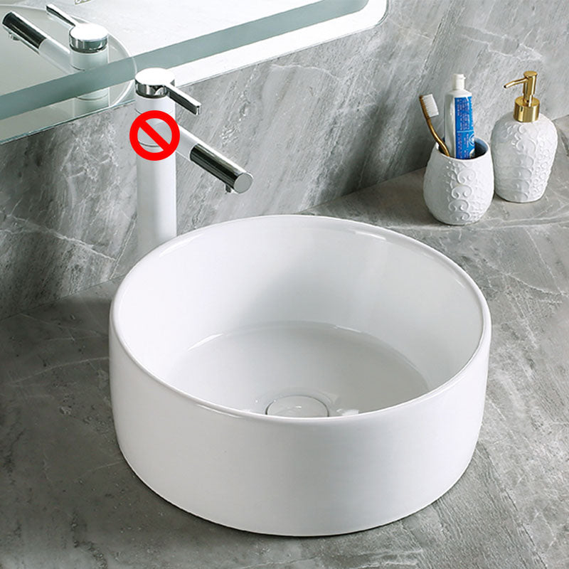 Modern Vessel Bathroom Sink Porcelain with Pop-Up Drain Vessel Sink without Faucet 11.8"L x 11.8"W x 4.3"H Clearhalo 'Bathroom Remodel & Bathroom Fixtures' 'Bathroom Sinks & Faucet Components' 'Bathroom Sinks' 'bathroom_sink' 'Home Improvement' 'home_improvement' 'home_improvement_bathroom_sink' 6894597