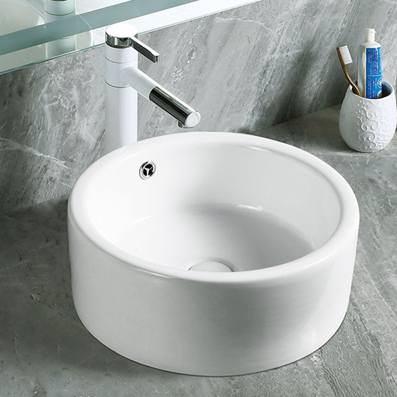 Modern Vessel Bathroom Sink Porcelain with Pop-Up Drain Vessel Sink without Faucet Clearhalo 'Bathroom Remodel & Bathroom Fixtures' 'Bathroom Sinks & Faucet Components' 'Bathroom Sinks' 'bathroom_sink' 'Home Improvement' 'home_improvement' 'home_improvement_bathroom_sink' 6894598