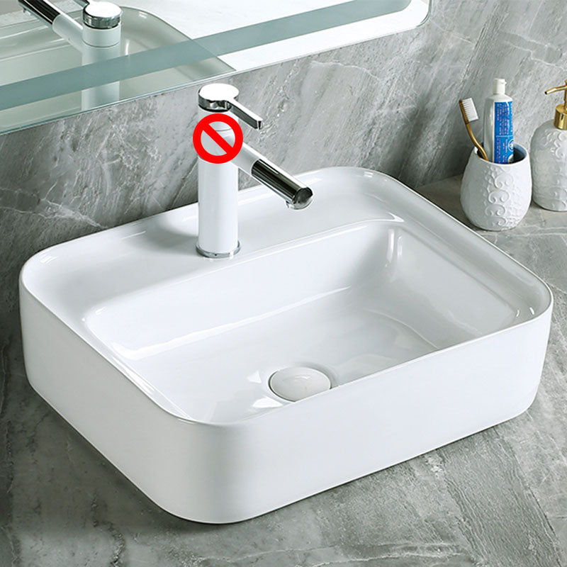 Modern Vessel Bathroom Sink Porcelain with Pop-Up Drain Vessel Sink without Faucet 19.7"L x 15.7"W x 5.7"H Clearhalo 'Bathroom Remodel & Bathroom Fixtures' 'Bathroom Sinks & Faucet Components' 'Bathroom Sinks' 'bathroom_sink' 'Home Improvement' 'home_improvement' 'home_improvement_bathroom_sink' 6894599