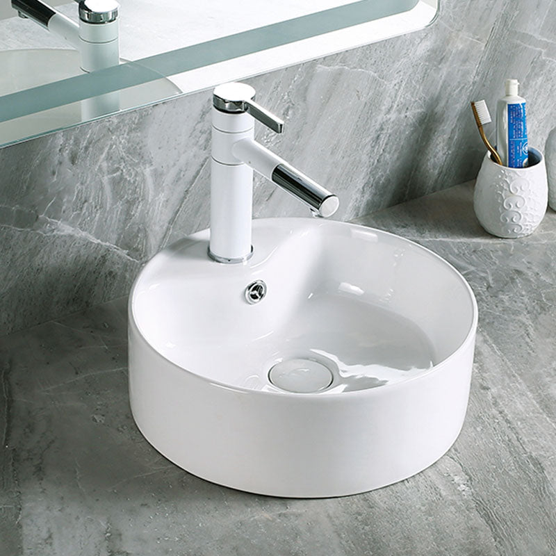Modern Vessel Bathroom Sink Porcelain with Pop-Up Drain Vessel Sink without Faucet Clearhalo 'Bathroom Remodel & Bathroom Fixtures' 'Bathroom Sinks & Faucet Components' 'Bathroom Sinks' 'bathroom_sink' 'Home Improvement' 'home_improvement' 'home_improvement_bathroom_sink' 6894600