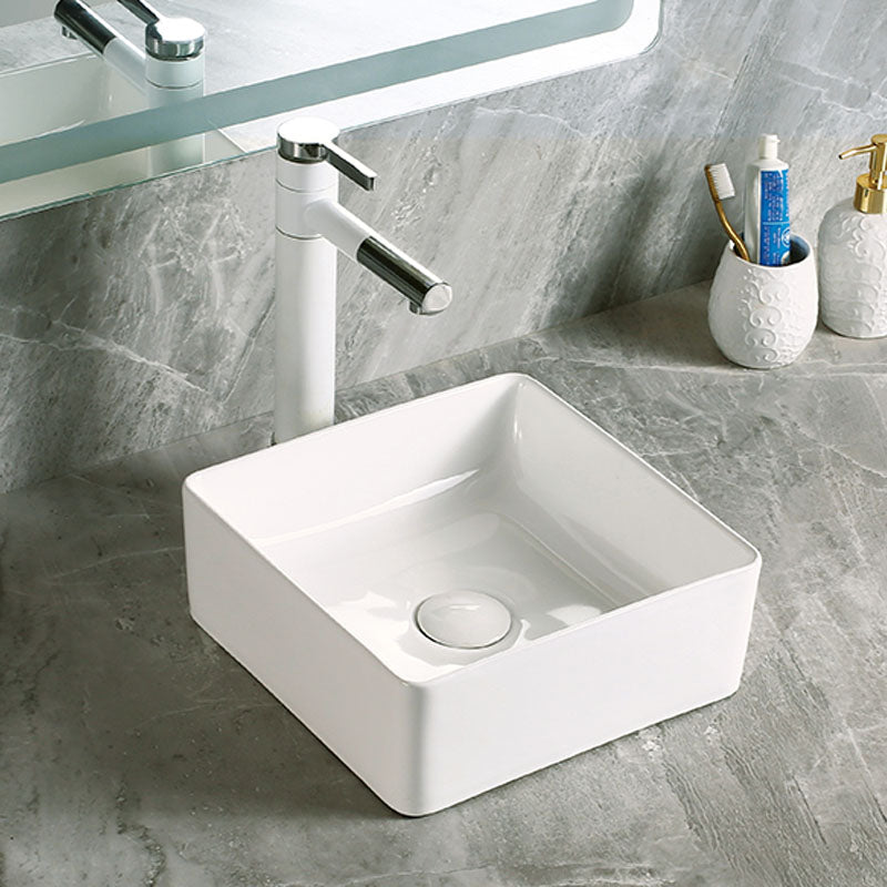Modern Vessel Bathroom Sink Porcelain with Pop-Up Drain Vessel Sink without Faucet Clearhalo 'Bathroom Remodel & Bathroom Fixtures' 'Bathroom Sinks & Faucet Components' 'Bathroom Sinks' 'bathroom_sink' 'Home Improvement' 'home_improvement' 'home_improvement_bathroom_sink' 6894602