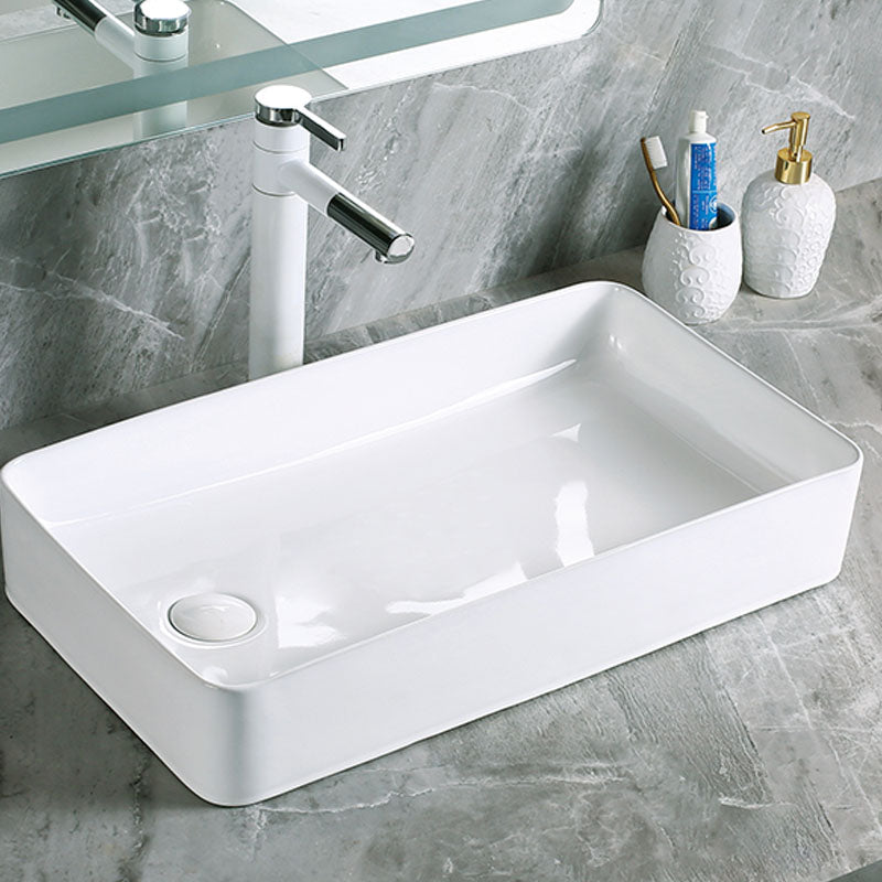 Modern Vessel Bathroom Sink Porcelain with Pop-Up Drain Vessel Sink without Faucet Clearhalo 'Bathroom Remodel & Bathroom Fixtures' 'Bathroom Sinks & Faucet Components' 'Bathroom Sinks' 'bathroom_sink' 'Home Improvement' 'home_improvement' 'home_improvement_bathroom_sink' 6894603