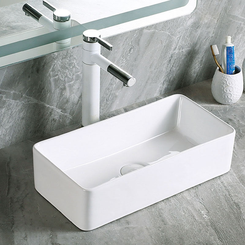 Modern Vessel Bathroom Sink Porcelain with Pop-Up Drain Vessel Sink without Faucet Clearhalo 'Bathroom Remodel & Bathroom Fixtures' 'Bathroom Sinks & Faucet Components' 'Bathroom Sinks' 'bathroom_sink' 'Home Improvement' 'home_improvement' 'home_improvement_bathroom_sink' 6894605