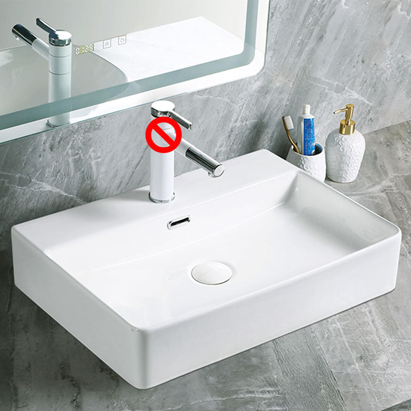 Modern Vessel Bathroom Sink Porcelain with Pop-Up Drain Vessel Sink without Faucet 20"L x 17"W x 5"H Clearhalo 'Bathroom Remodel & Bathroom Fixtures' 'Bathroom Sinks & Faucet Components' 'Bathroom Sinks' 'bathroom_sink' 'Home Improvement' 'home_improvement' 'home_improvement_bathroom_sink' 6894606