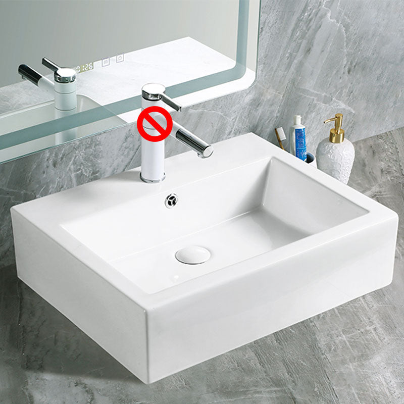 Modern Vessel Bathroom Sink Porcelain with Pop-Up Drain Vessel Sink without Faucet 18"L x 18"W x 6"H Clearhalo 'Bathroom Remodel & Bathroom Fixtures' 'Bathroom Sinks & Faucet Components' 'Bathroom Sinks' 'bathroom_sink' 'Home Improvement' 'home_improvement' 'home_improvement_bathroom_sink' 6894607