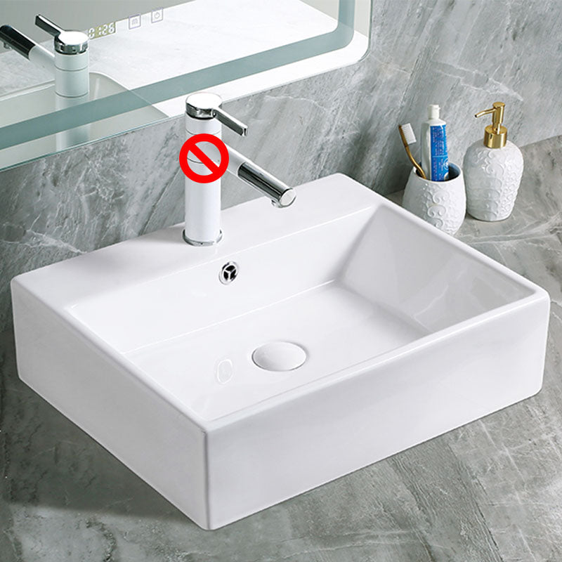 Modern Vessel Bathroom Sink Porcelain with Pop-Up Drain Vessel Sink without Faucet 20"L x 17"W x 6"H Clearhalo 'Bathroom Remodel & Bathroom Fixtures' 'Bathroom Sinks & Faucet Components' 'Bathroom Sinks' 'bathroom_sink' 'Home Improvement' 'home_improvement' 'home_improvement_bathroom_sink' 6894608