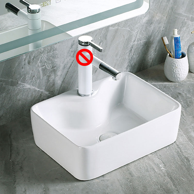 Modern Vessel Bathroom Sink Porcelain with Pop-Up Drain Vessel Sink without Faucet 16"L x 12"W x 5"H(Water Tap Hole Included) Clearhalo 'Bathroom Remodel & Bathroom Fixtures' 'Bathroom Sinks & Faucet Components' 'Bathroom Sinks' 'bathroom_sink' 'Home Improvement' 'home_improvement' 'home_improvement_bathroom_sink' 6894612