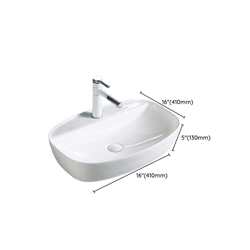 Modern Vessel Bathroom Sink Porcelain with Pop-Up Drain Vessel Sink without Faucet Clearhalo 'Bathroom Remodel & Bathroom Fixtures' 'Bathroom Sinks & Faucet Components' 'Bathroom Sinks' 'bathroom_sink' 'Home Improvement' 'home_improvement' 'home_improvement_bathroom_sink' 6894629