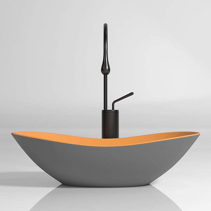Oval Porcelain Vessel Sink Modern Style Vessel Lavatory Sink with No Craftsmanship Clearhalo 'Bathroom Remodel & Bathroom Fixtures' 'Bathroom Sinks & Faucet Components' 'Bathroom Sinks' 'bathroom_sink' 'Home Improvement' 'home_improvement' 'home_improvement_bathroom_sink' 6894678