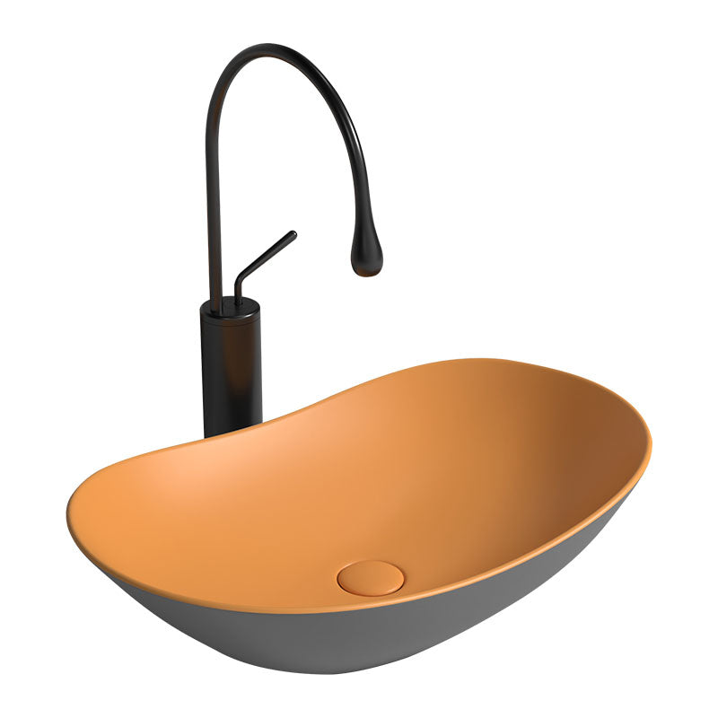 Oval Porcelain Vessel Sink Modern Style Vessel Lavatory Sink with No Craftsmanship Clearhalo 'Bathroom Remodel & Bathroom Fixtures' 'Bathroom Sinks & Faucet Components' 'Bathroom Sinks' 'bathroom_sink' 'Home Improvement' 'home_improvement' 'home_improvement_bathroom_sink' 6894680